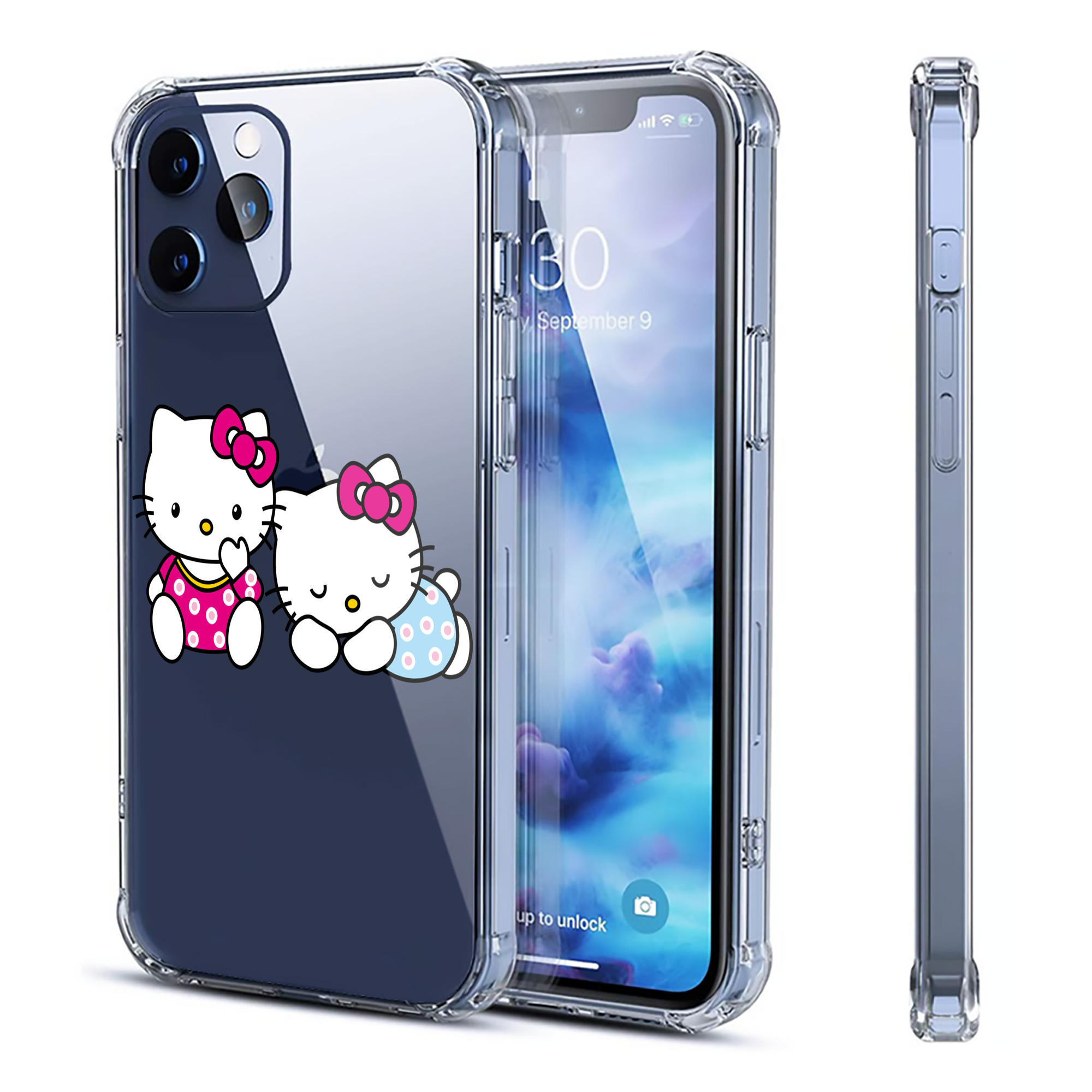 （画像用） Hello Kitty ハローキティ 【iPhone 12シリーズ対応】透明スマホケース（クリアソフトケース）